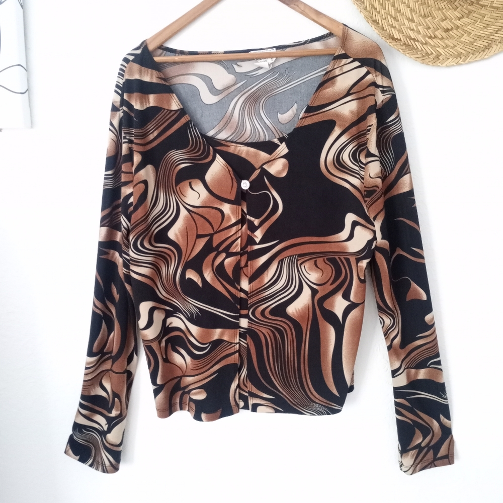 Omega Collection Brown Combo Jacket with top Sz XL